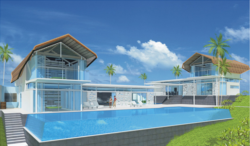 pic The villas offer double aspect seaviews