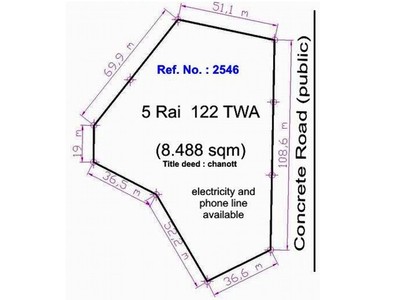 pic Land for sale, 8.488 sqm (5 Rai 122 Twa)