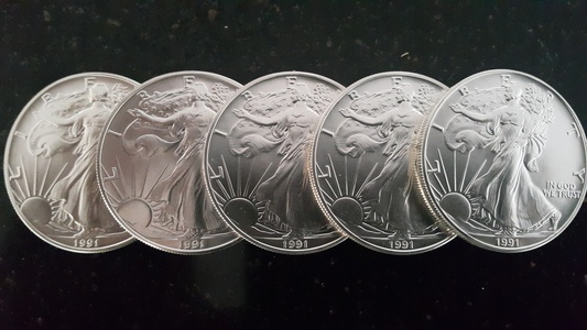 pic  REDUCED PRICE 5 silver coins 5.995 THB 
